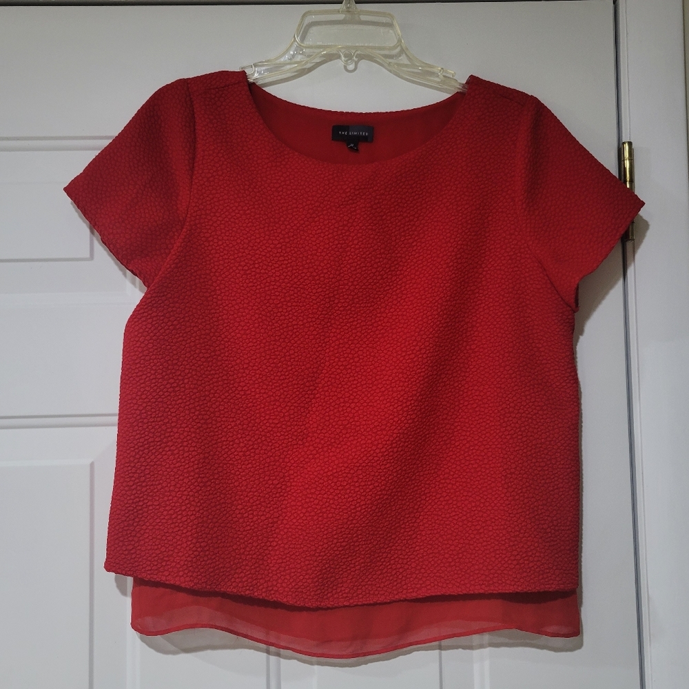 Red textured blouse